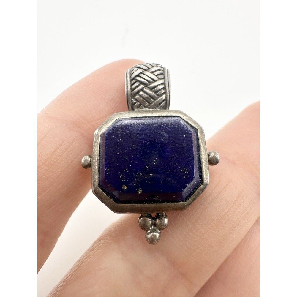 Vintage 925 Sterling Silver Lapis Lazuli Pendant